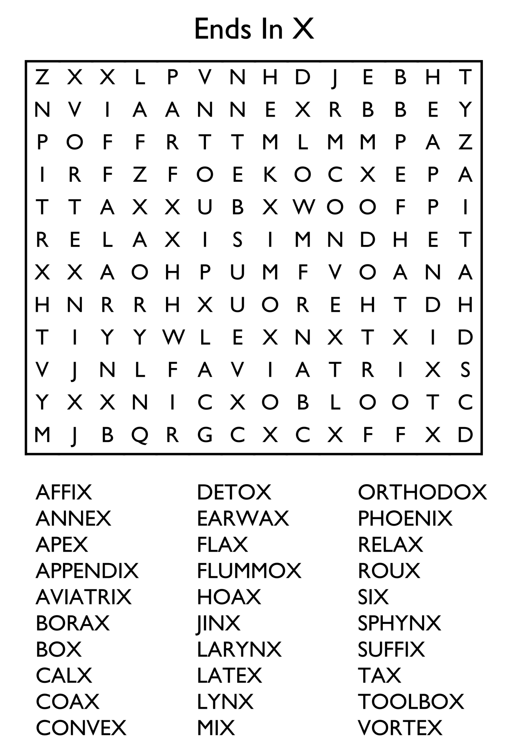 Word Search Puzzles Hard Printable