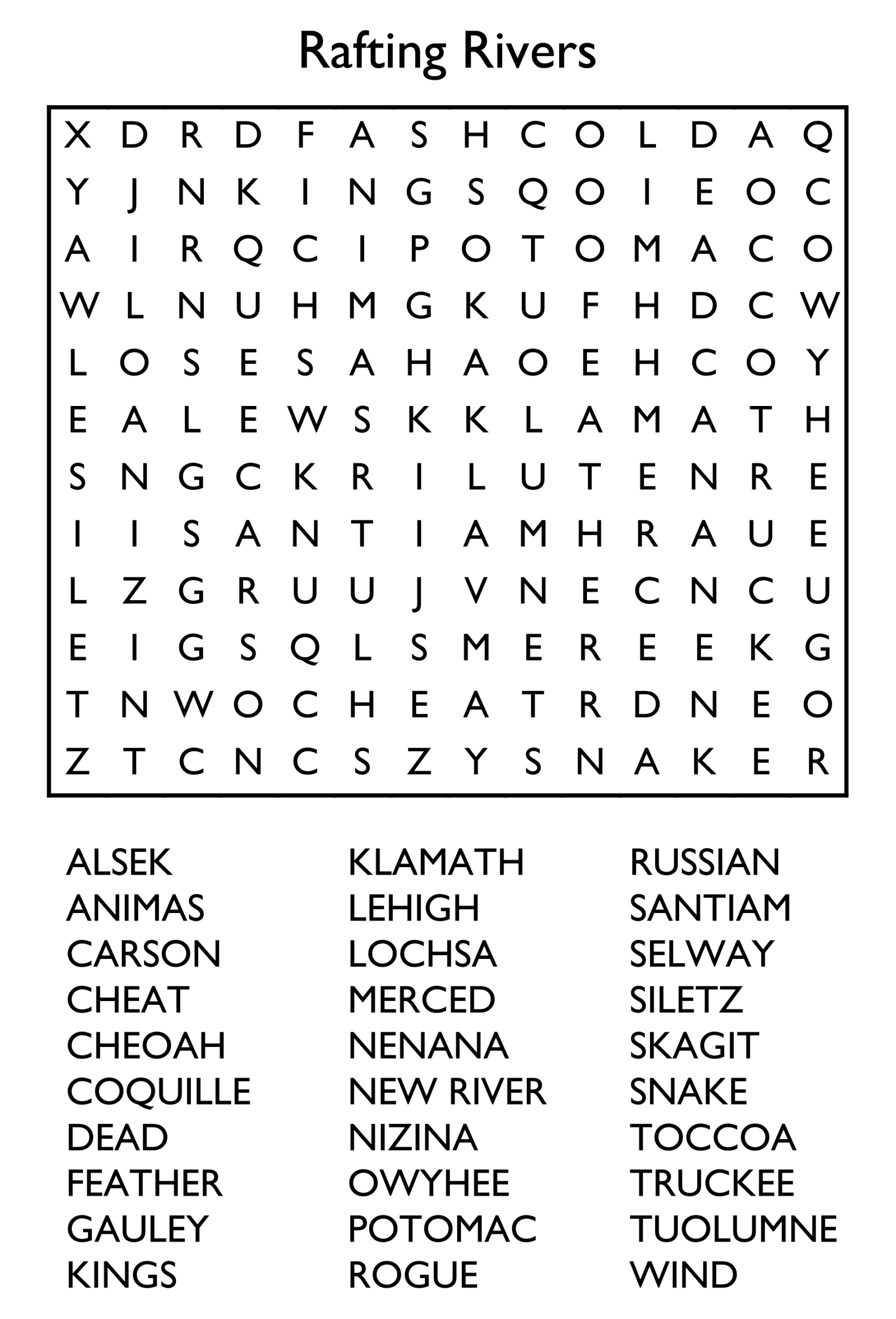 10 Free Printable Word Search Puzzles Worksheets Library