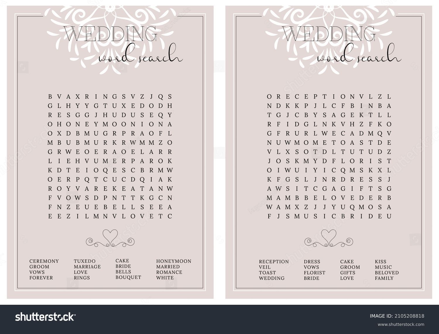 Bridal Shower Word Search Free Printable