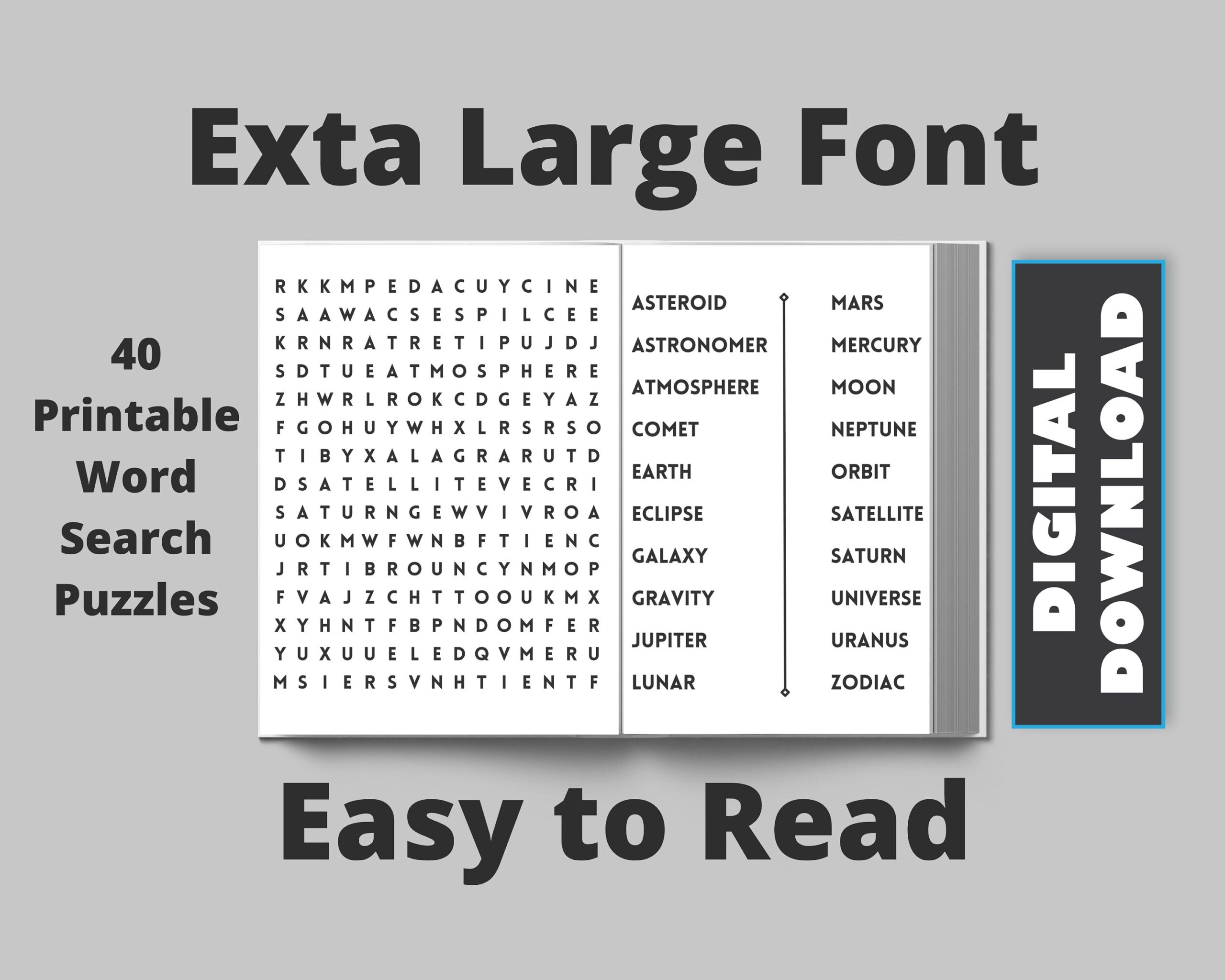 40 Jumbo Font Word Search Puzzle Extra Large Print Word Search 40 Puzzles 1 Puzzle Per Page Easy To See Vision Loss Font 30 Etsy UK