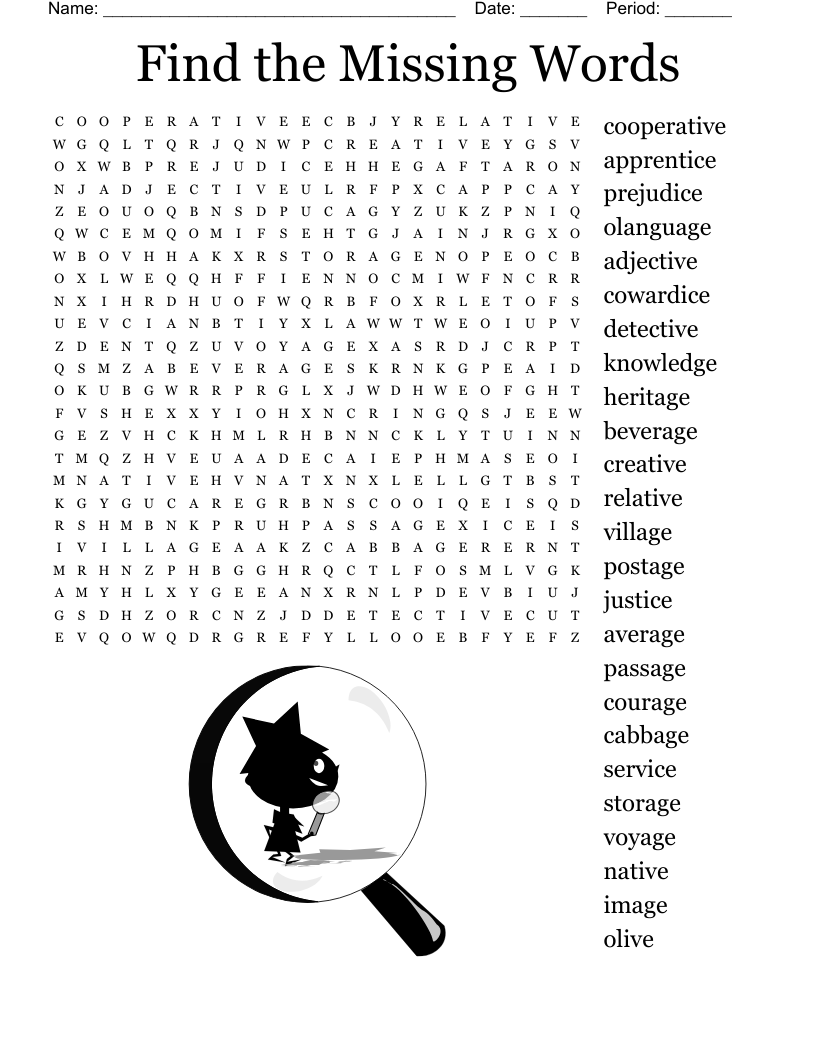 5th Grade Word Search Puzzles Printable