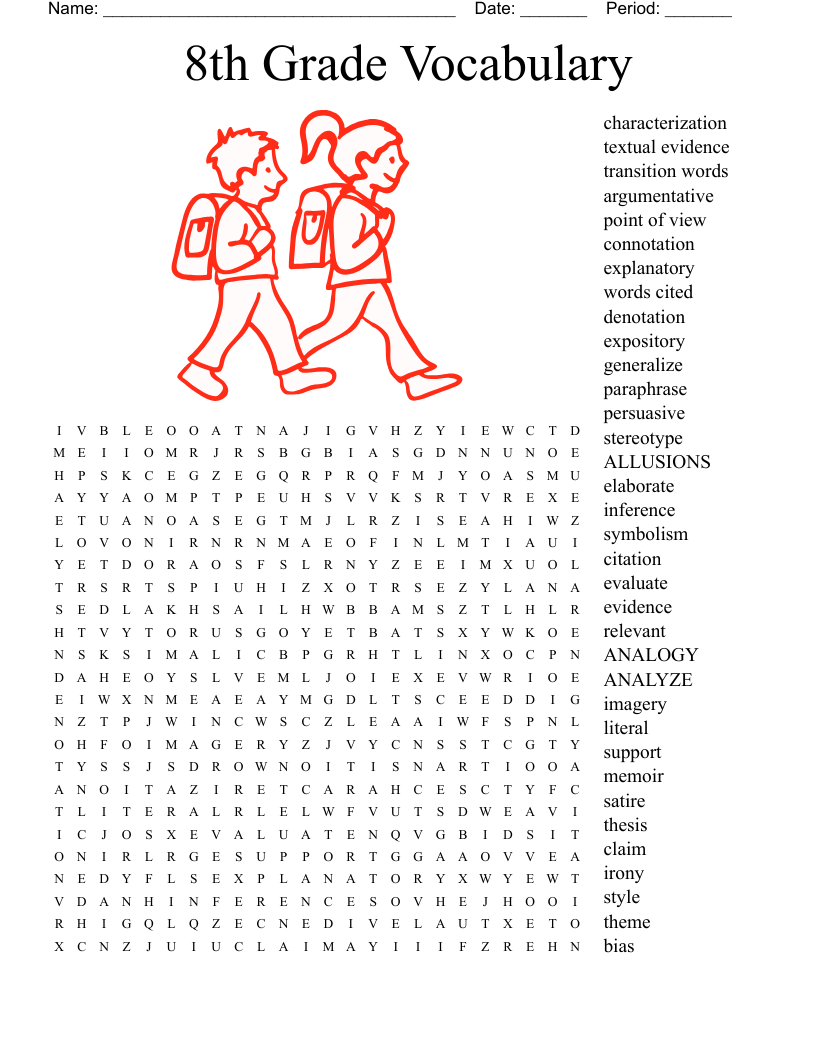 8th Grade Word Search Printable