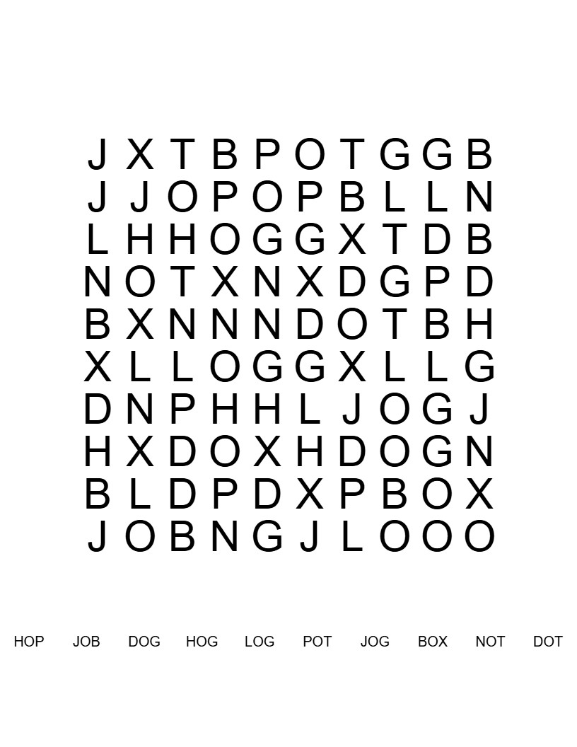 Cvc Word Search Printable