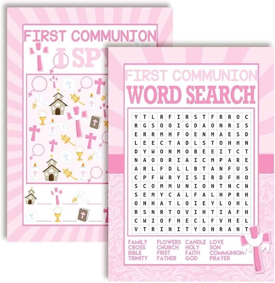 Amazon First Holy Communion Religious Word Search I Spy Fill 