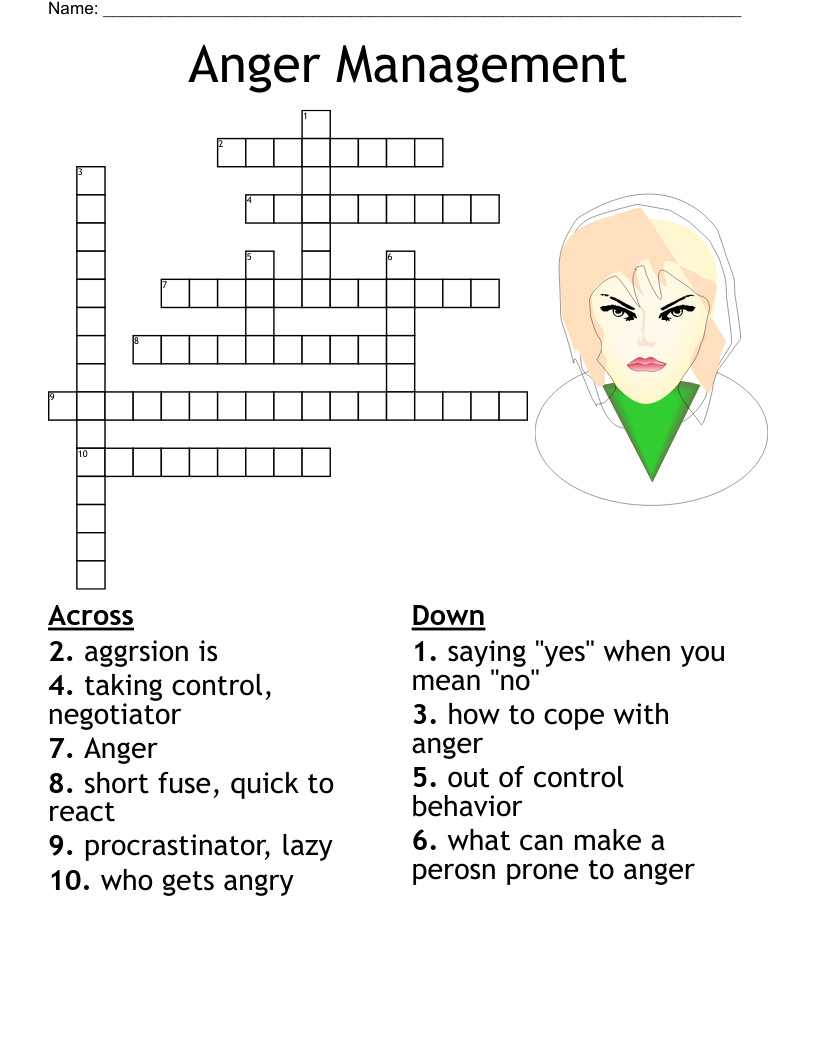 Anger Word Search Printable