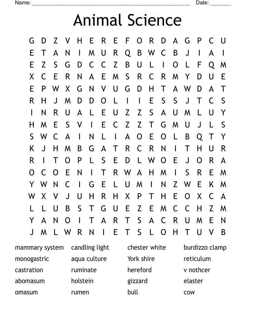 Free Printable Science Word Search