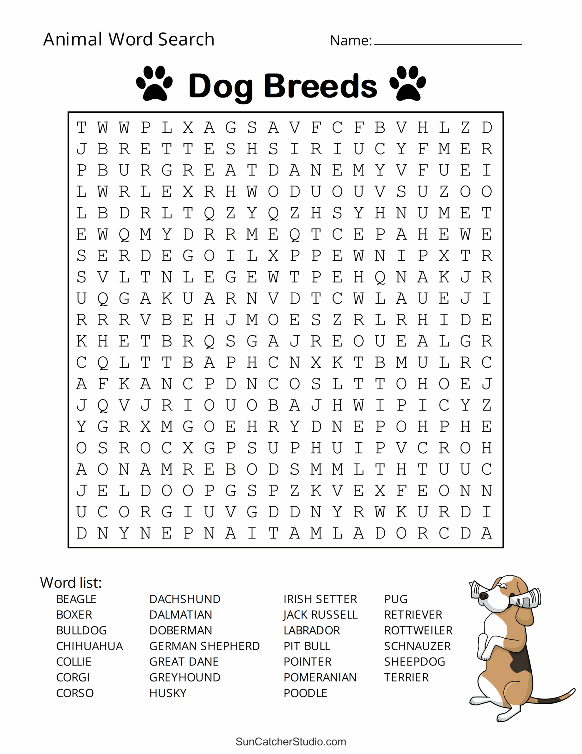 Animal Word Search Free Printable Dog Pet Dinosaur Puzzles Free Printables Monograms Design Tools Patterns U0026 DIY Projects
