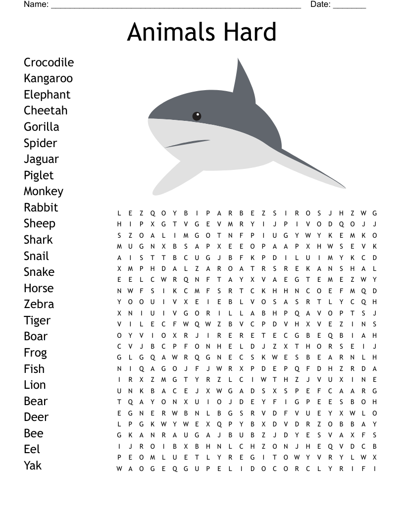 Challenging Word Search Puzzles Printable