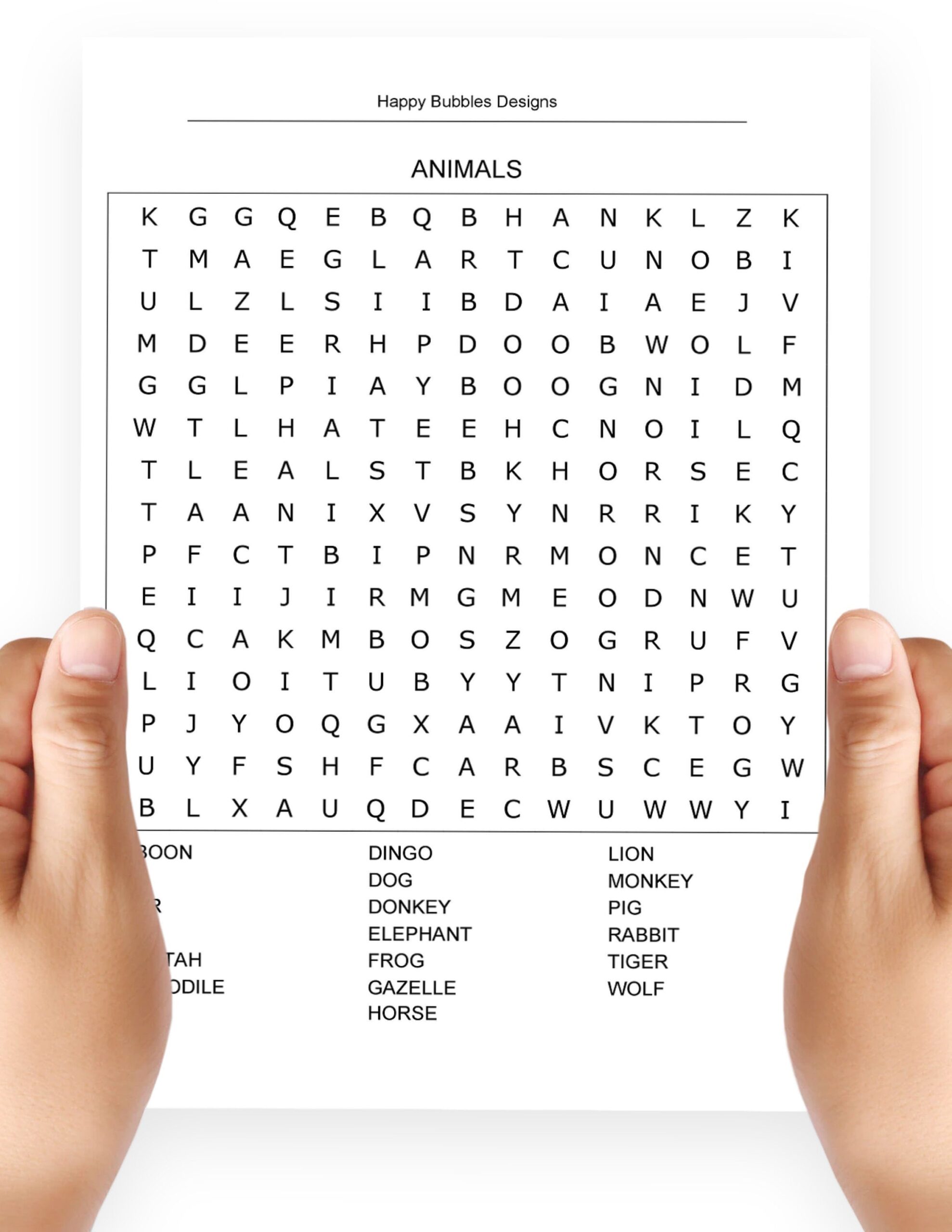Jumbo Word Search Puzzles Printable