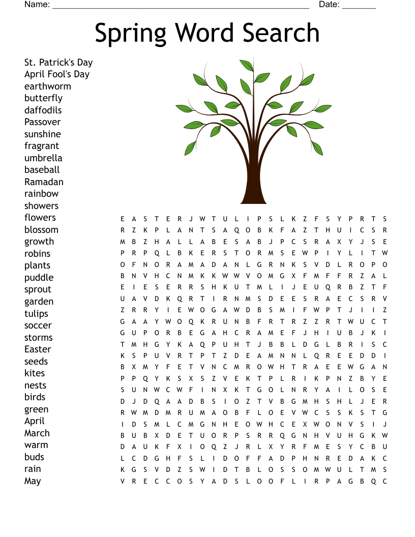 April Showers Word Search WordMint