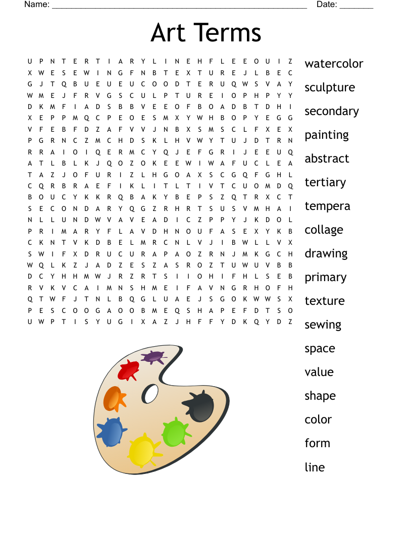 Free Printable Art Word Searches