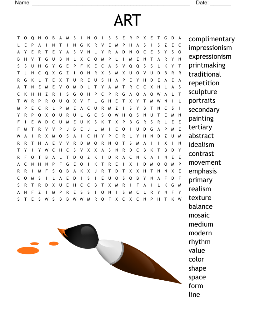 ART Word Search WordMint