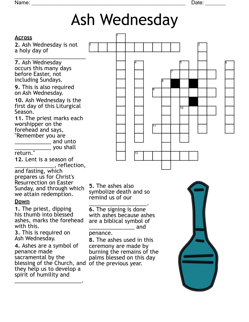 Ash Wednesday Word Search WordMint