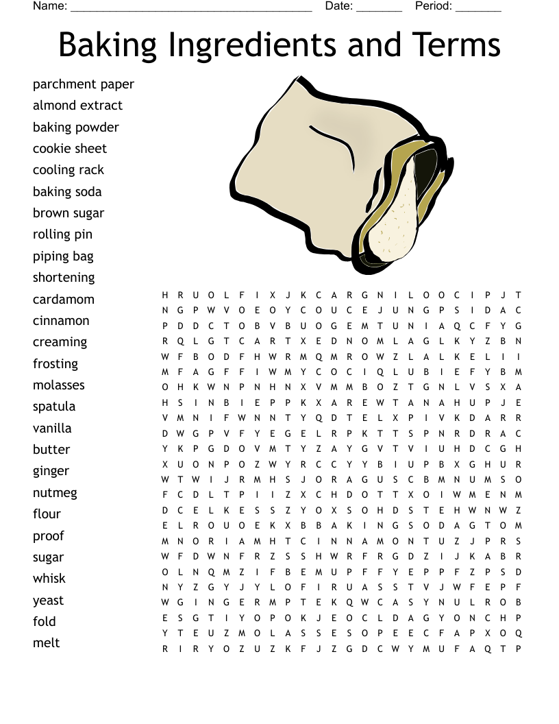 Baking Word Search Printable