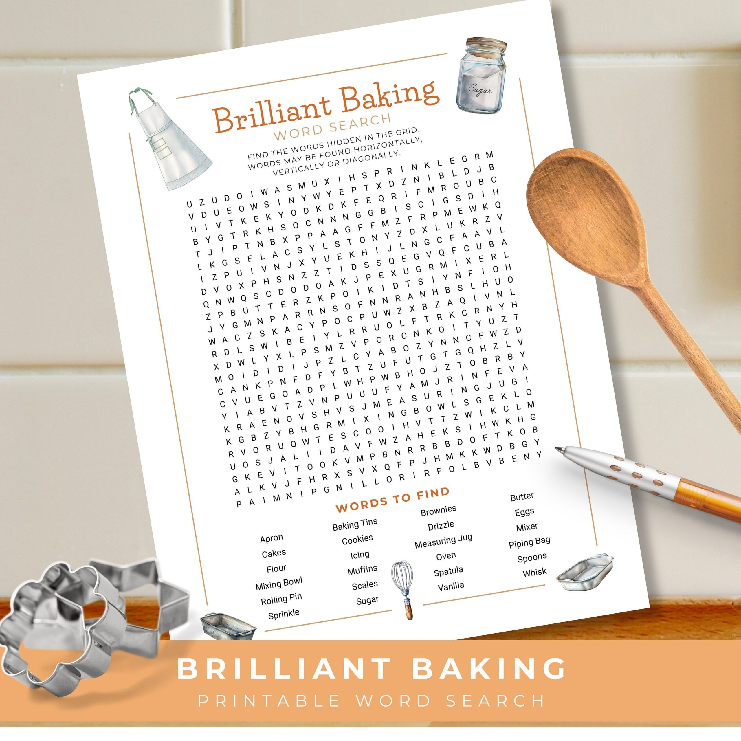 Baking Word Search Printable Word Search For Adults Baking Game 