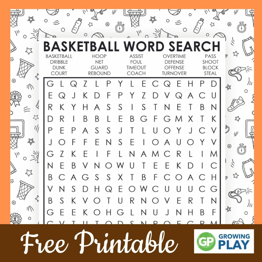 Free Printable Basketball Word Search
