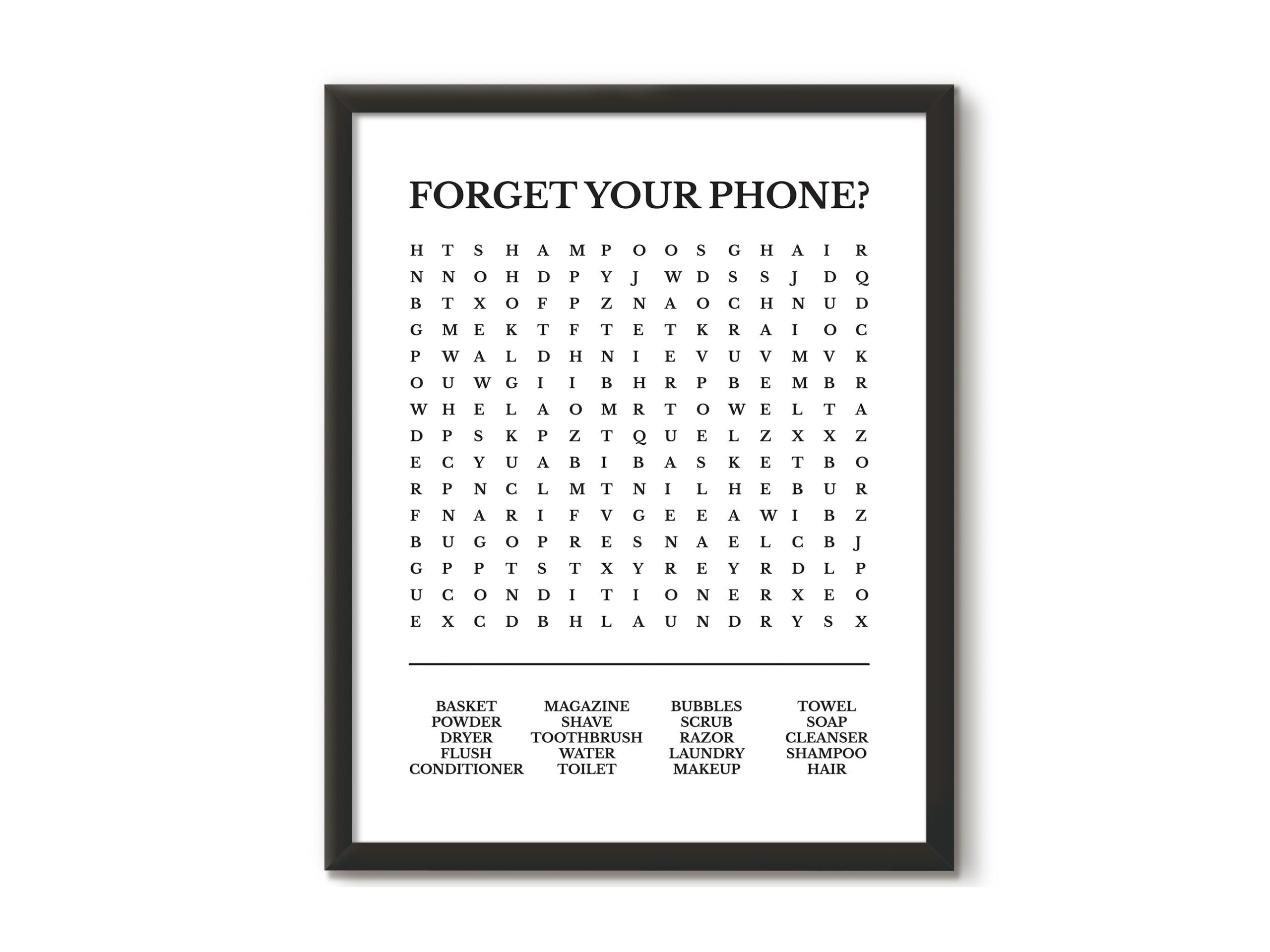 Bathroom Word Search Forgot Your Phone Print Bathroom Prints Find A Word Funny Toilet Signs Downstairs Toilet Prints Etsy