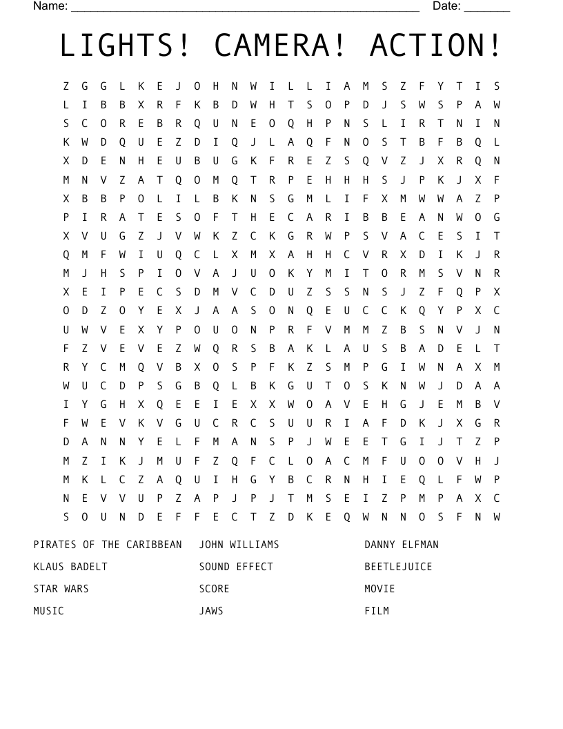 Beetlejuice Word Search Printable