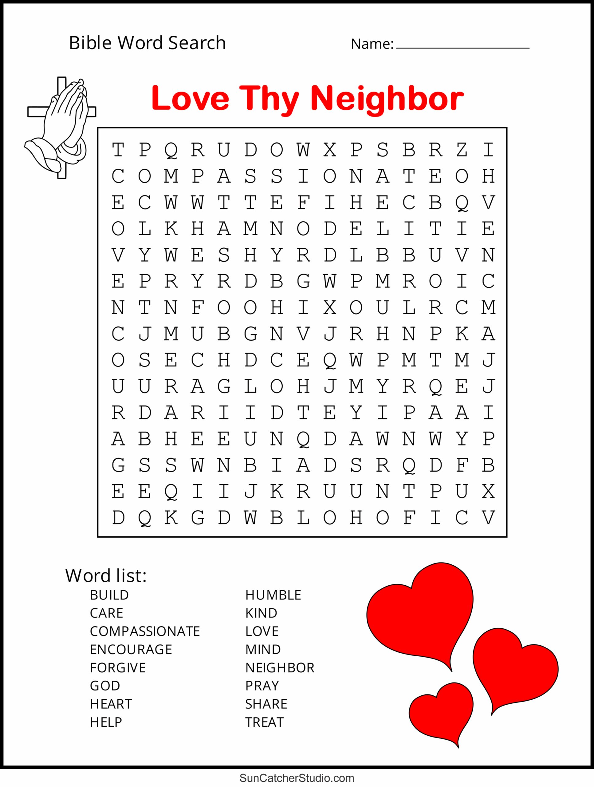 Easy Bible Word Search Printable