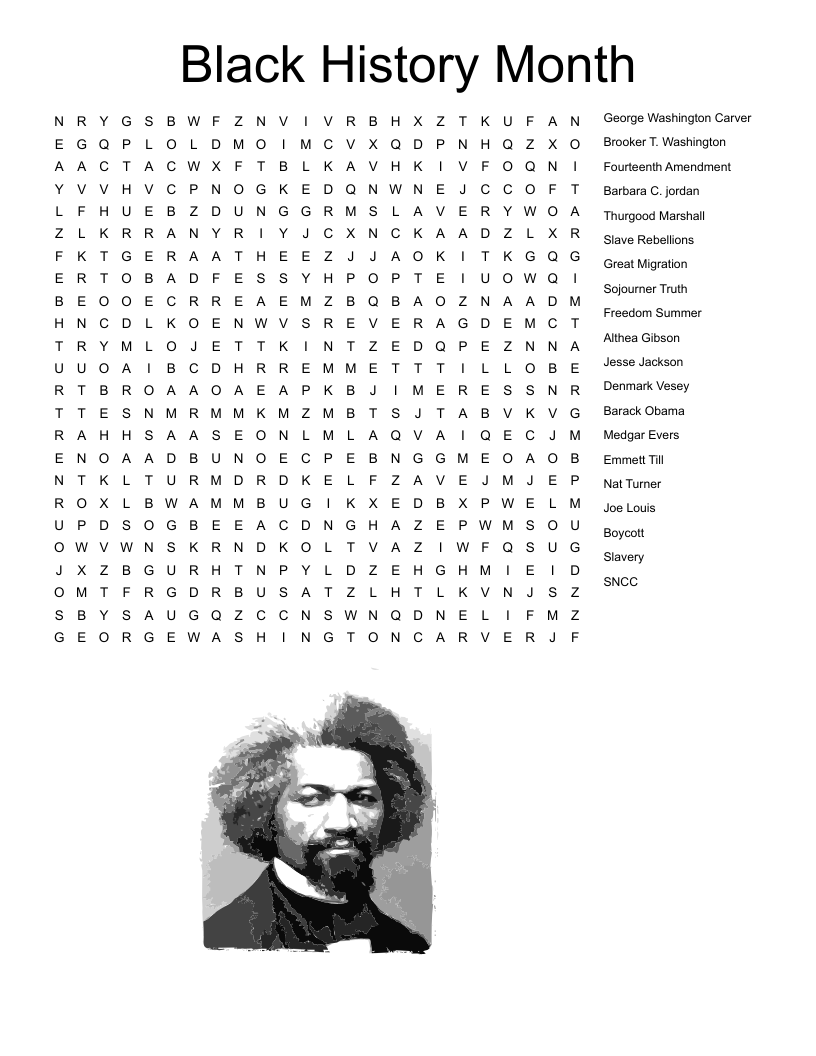 Free Printable Black History Word Search