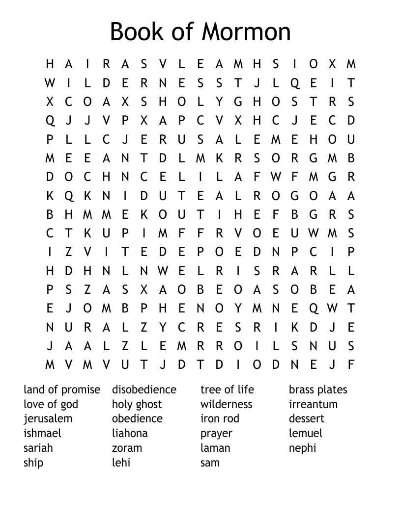 Lds Word Search Printable