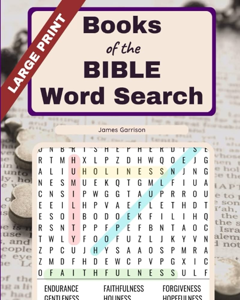 Books Of The Bible Word Search 66 Bible Book Themed Large Print 