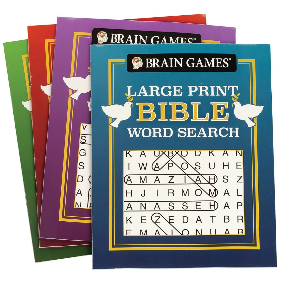 Brain Games Large Print Bible Word Search Books Set Of 4 Miles 