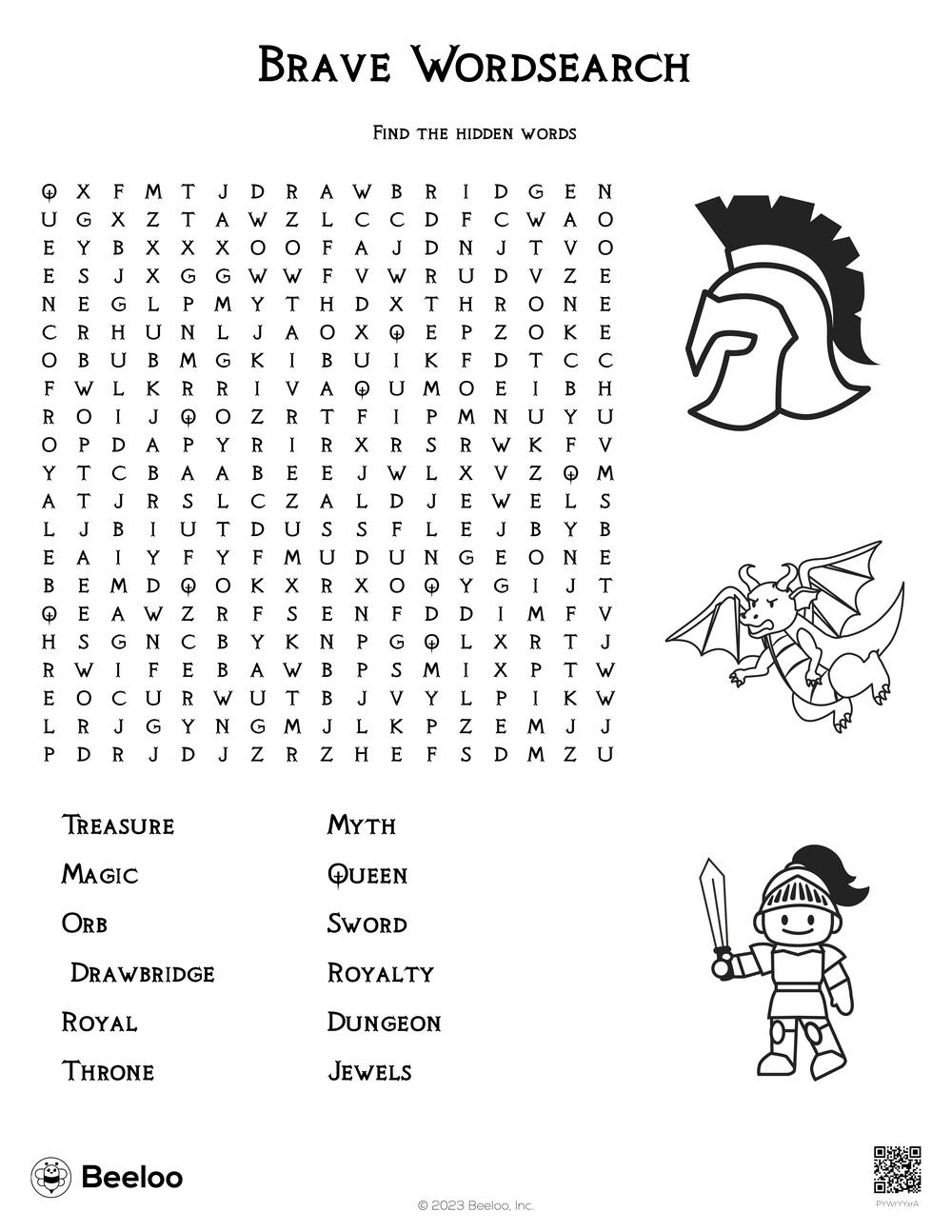 Brave Wordsearch Beeloo Printable Crafts And Activities For Kids