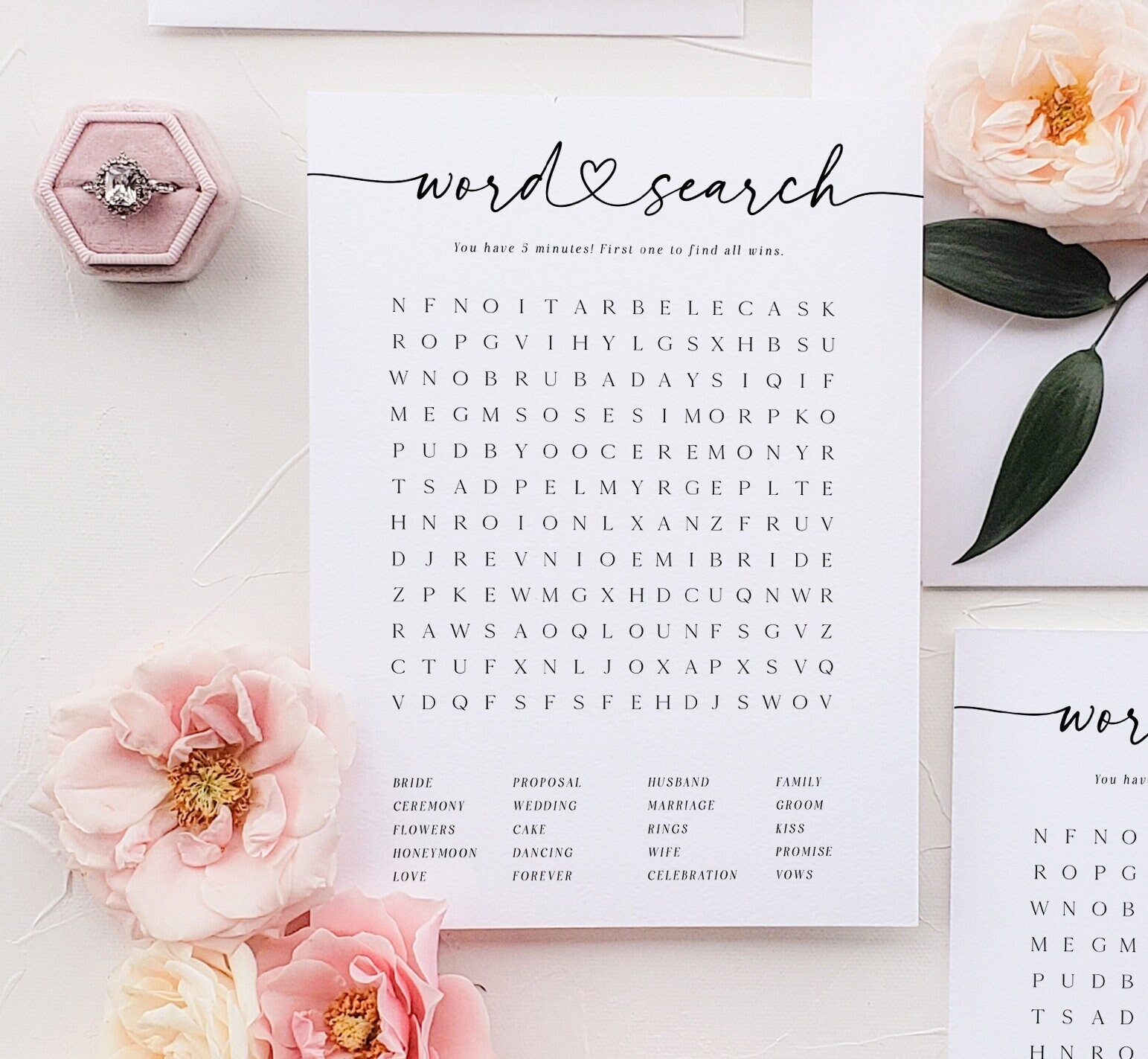 Bridal Word Search Game Minimalist Bridal Shower Word Find Game Wedding Word Puzzle Instant Download Editable With Templett Etsy