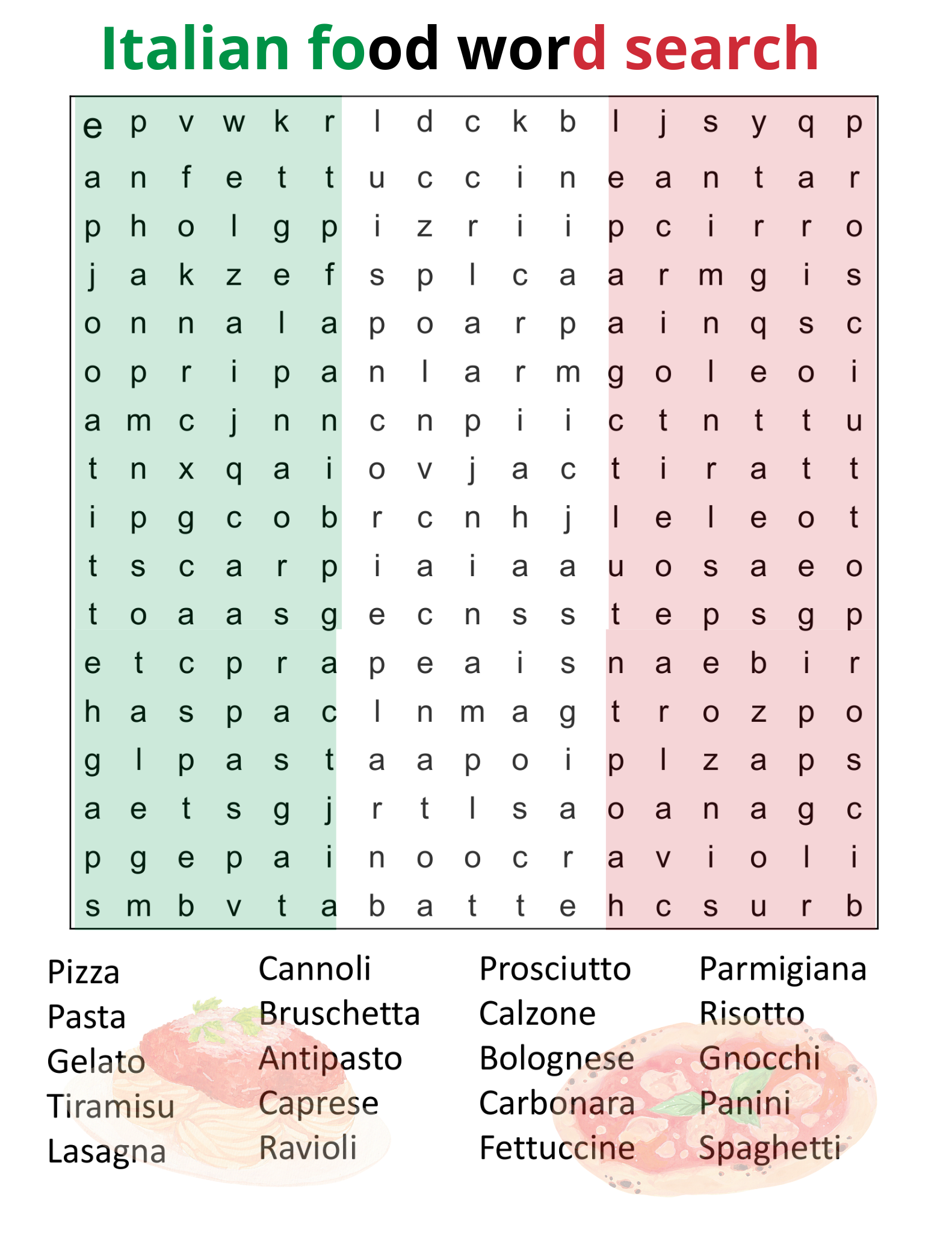 Buon Appetito Italian Food Word Search For Foodies Made By Teachers
