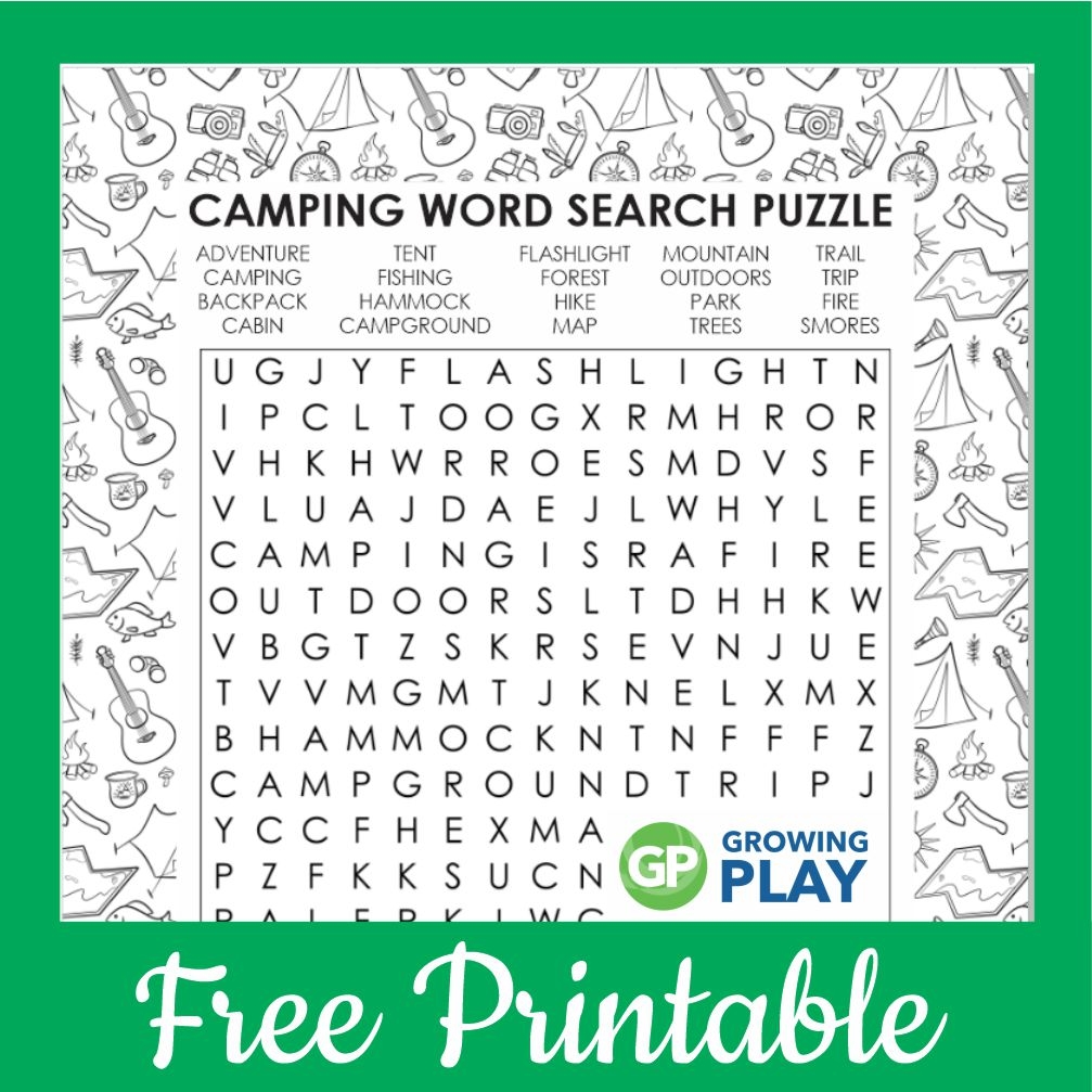 Camp Word Search Printables