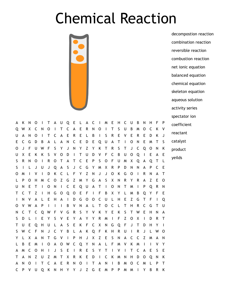Chemistry Word Search Printable