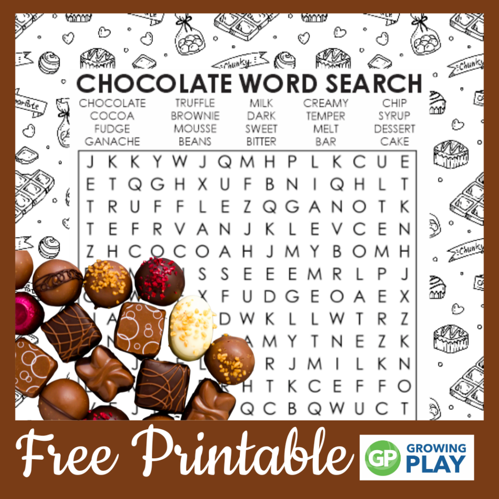 Chocolate Word Search Printable