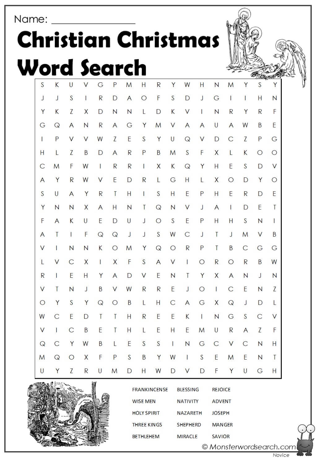 Free Printable Christian Christmas Word Search