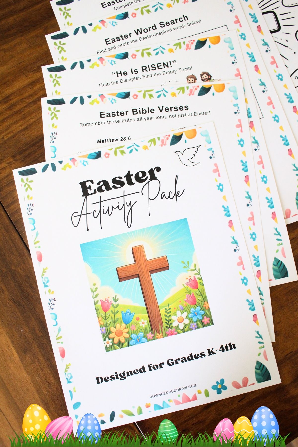 Christian easter activity pack for kids coloring pages word search 