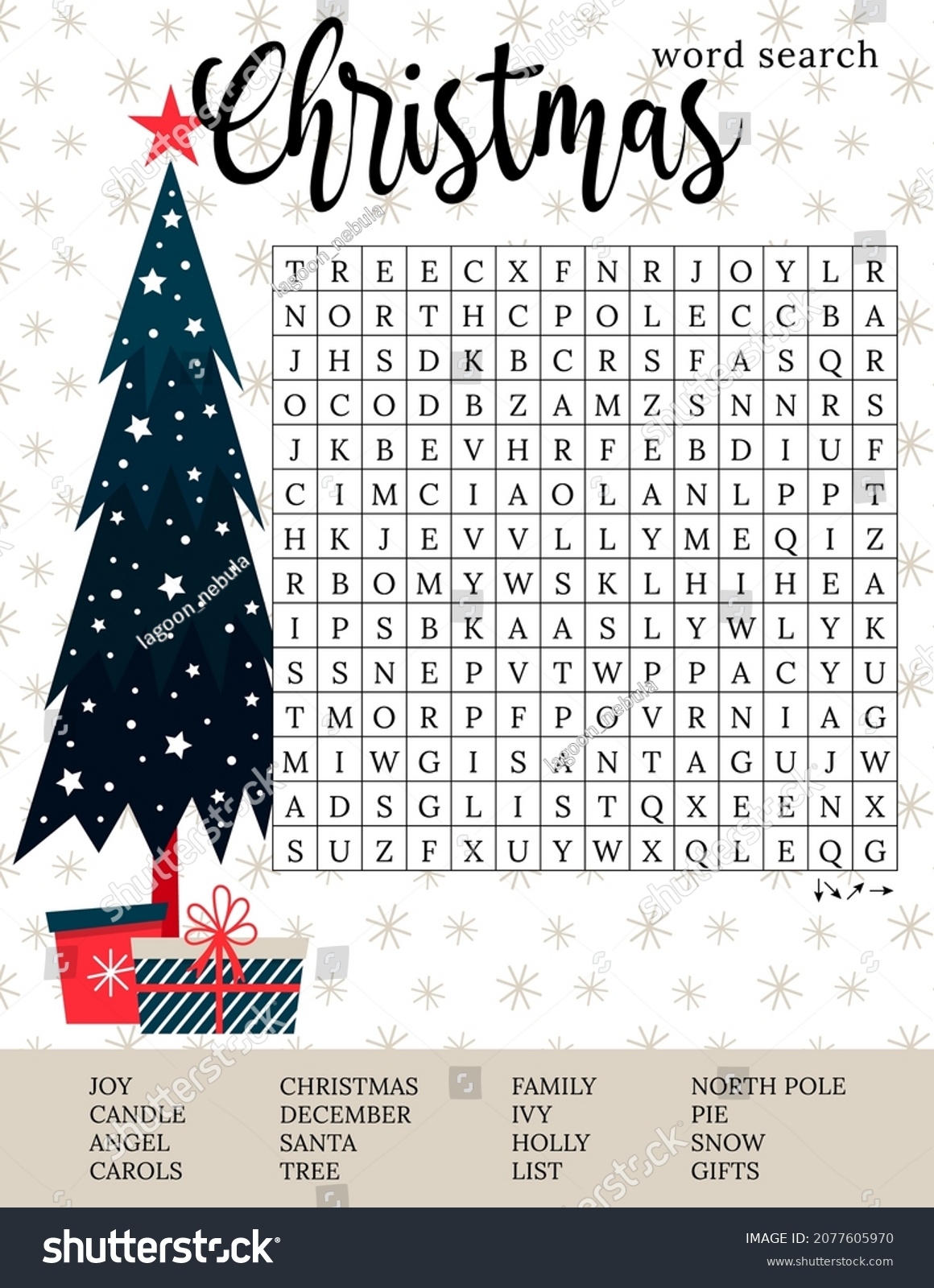 Winter Holiday Word Search Printable Free