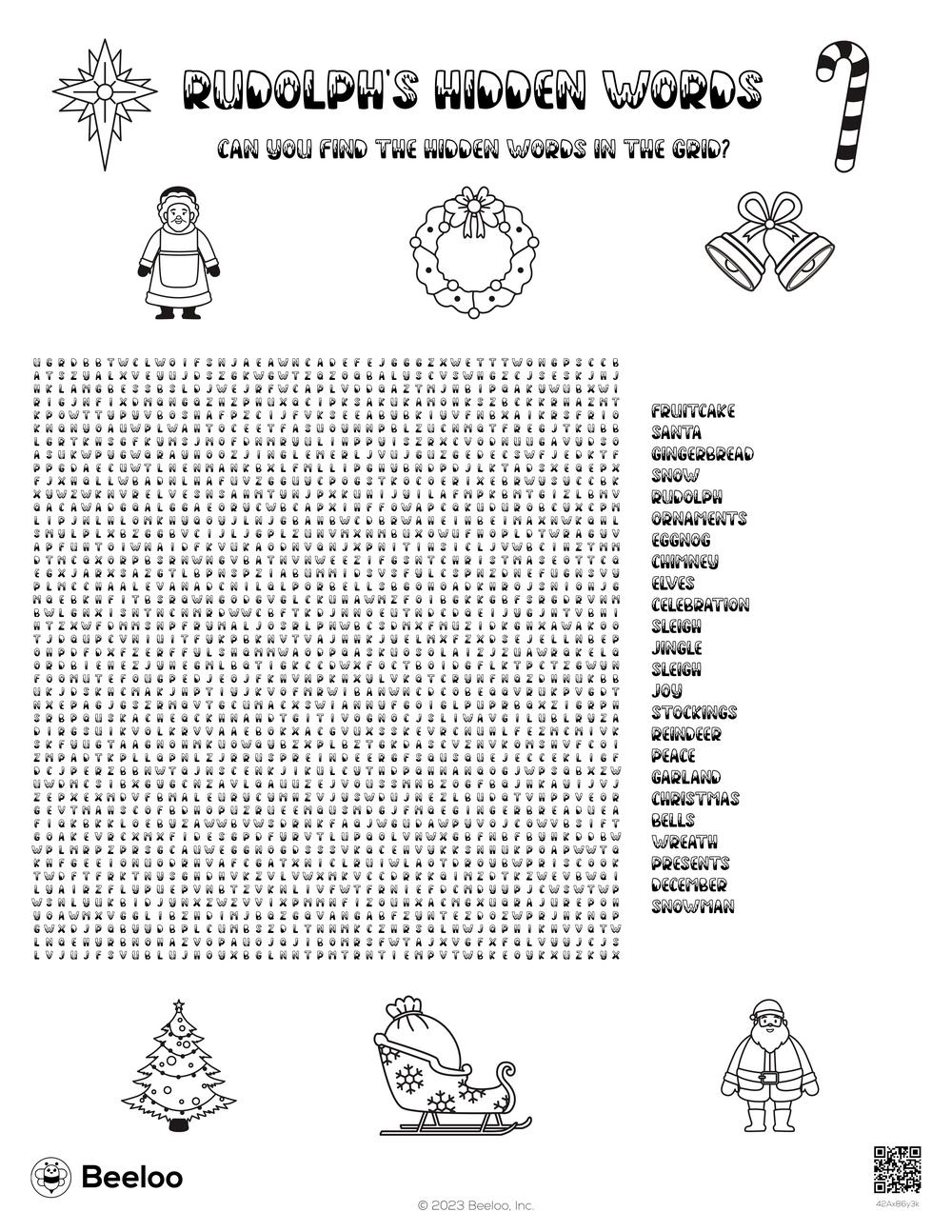 Christmas themed Word Searches Beeloo Printable Crafts And 