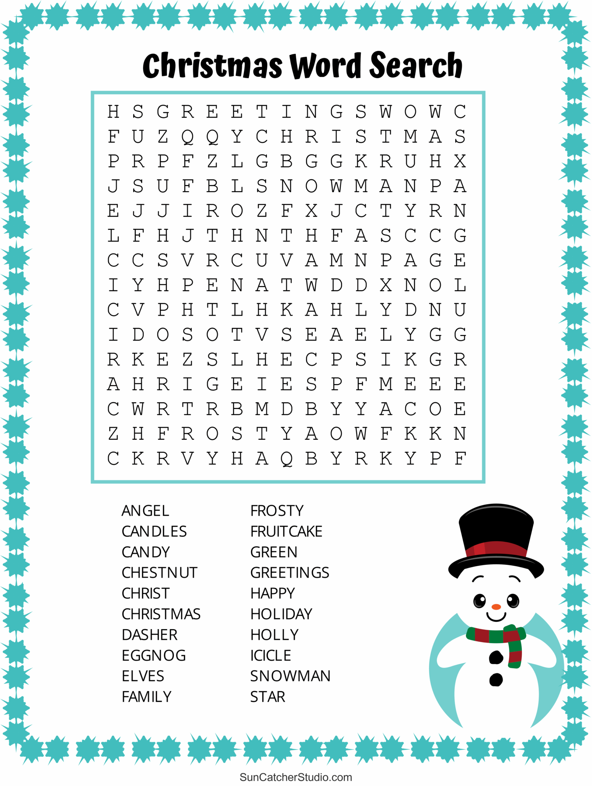 Christmas Word Search For Adults Printable