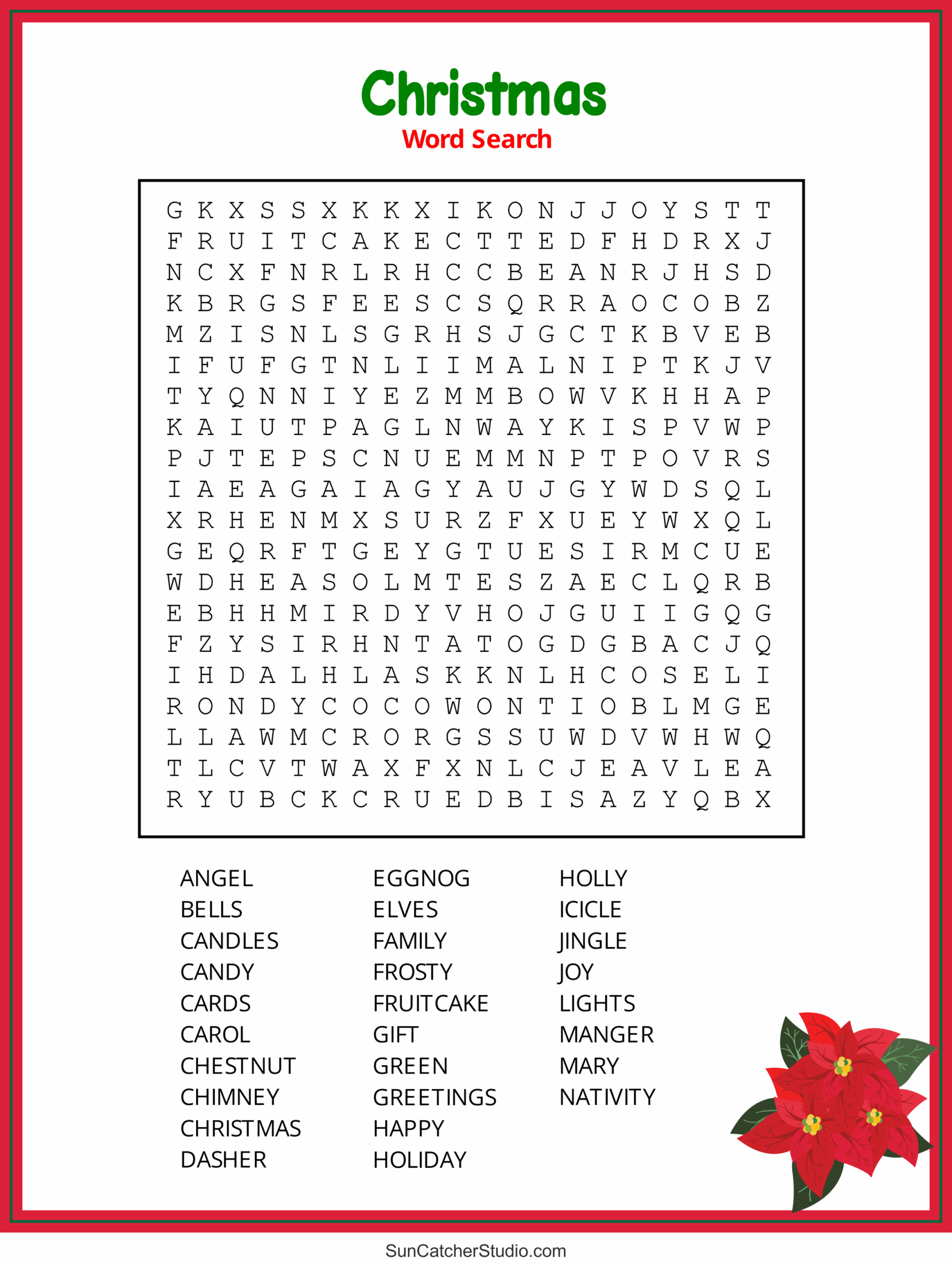 Christmas Word Search Free Printable PDF Puzzles Free Printables Monograms Design Tools Patterns U0026 DIY Projects