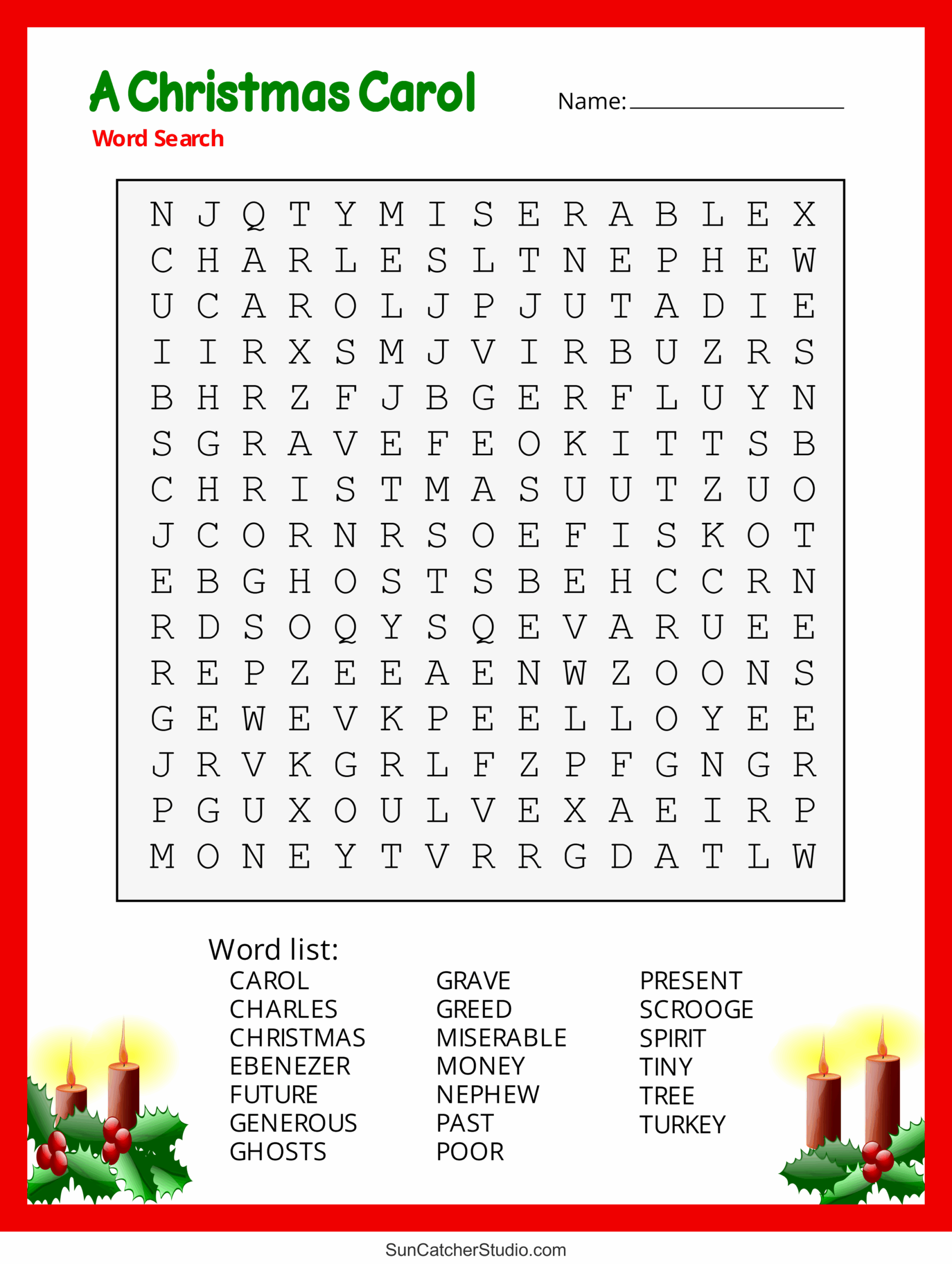 Printable Christmas Word Search Pdf