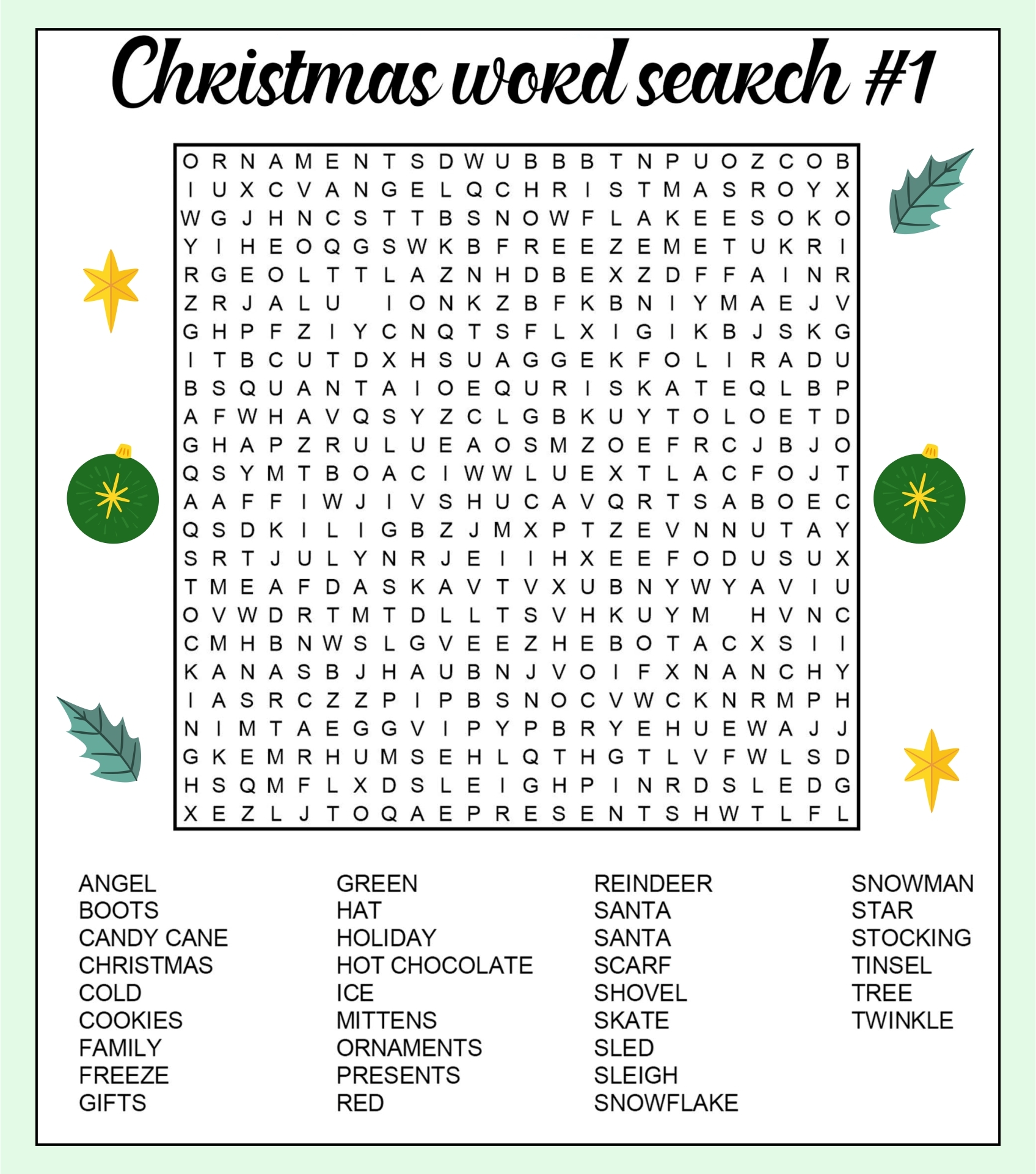 Christmas Word Searches 25 Free Printables Printabulls Worksheets Library