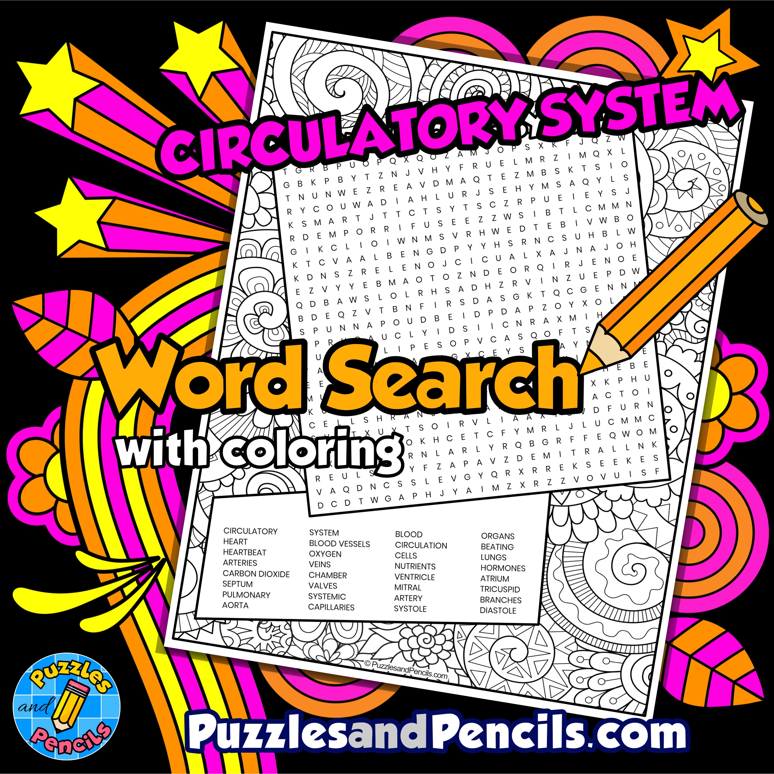 Circulatory System Word Search Printable
