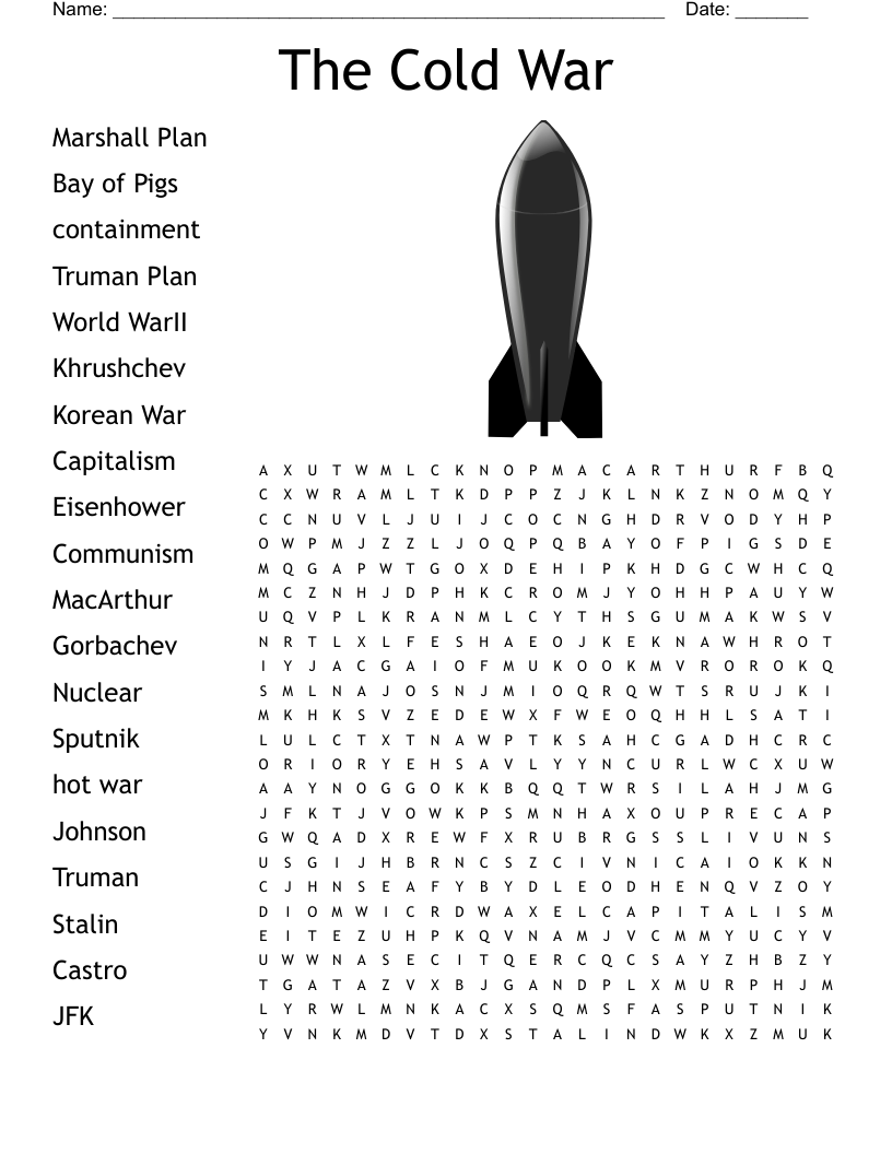 Cold War Word Search WordMint Cold War Word Search WordMint
