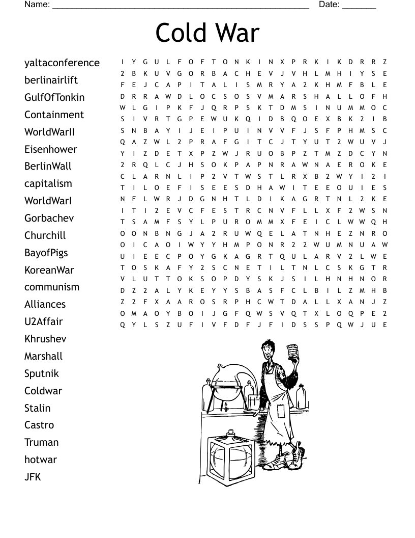 Cold War Word Search Printable