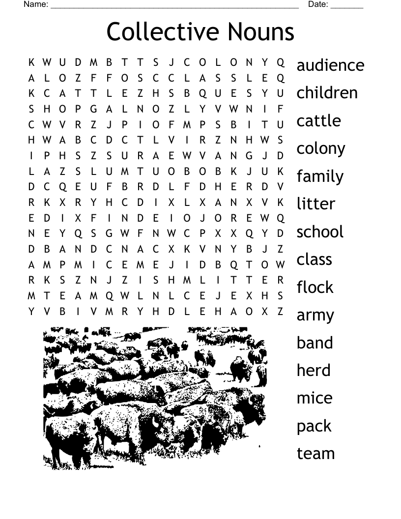 Nouns Word Search Free Printable