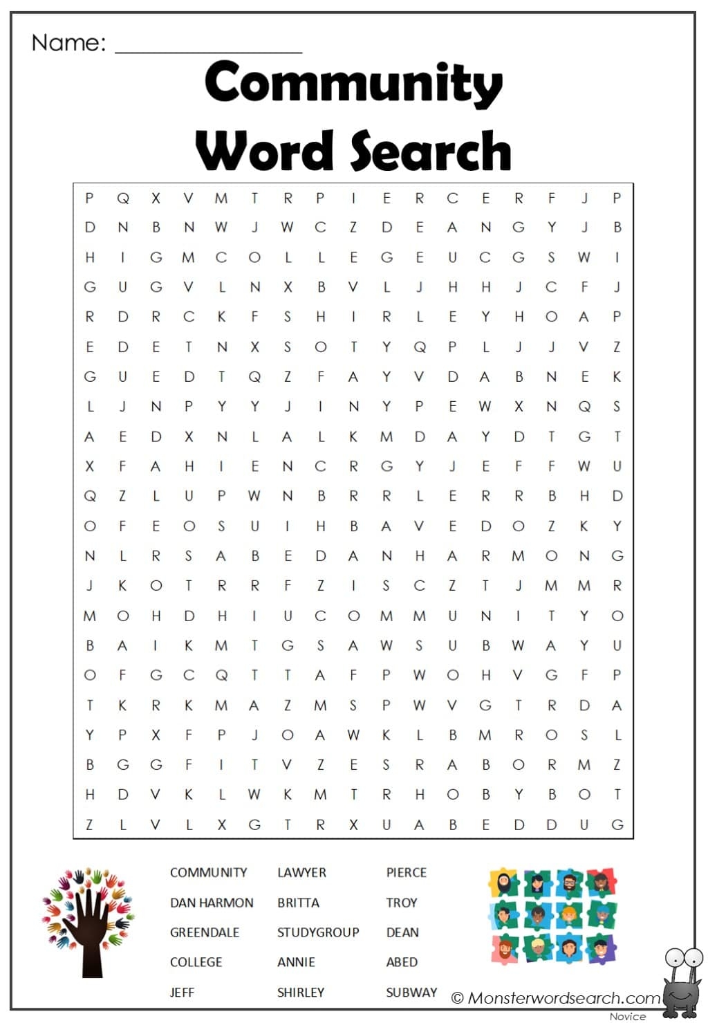 Community Word Search Printable