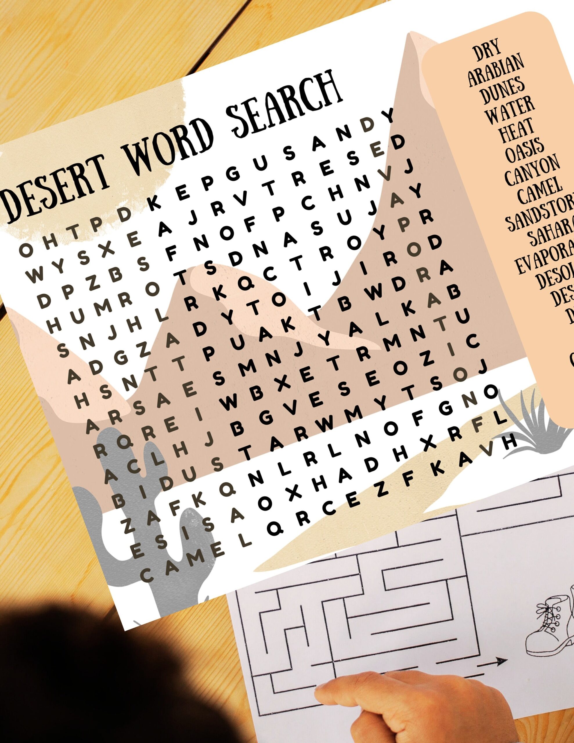 Desert Word Search Environment Word Search Word Search For Kids 