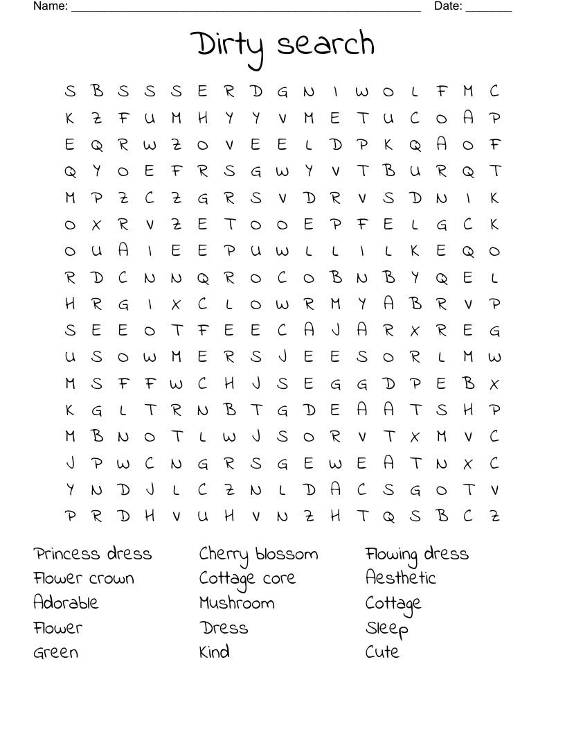 Dirty Search Word Search WordMint