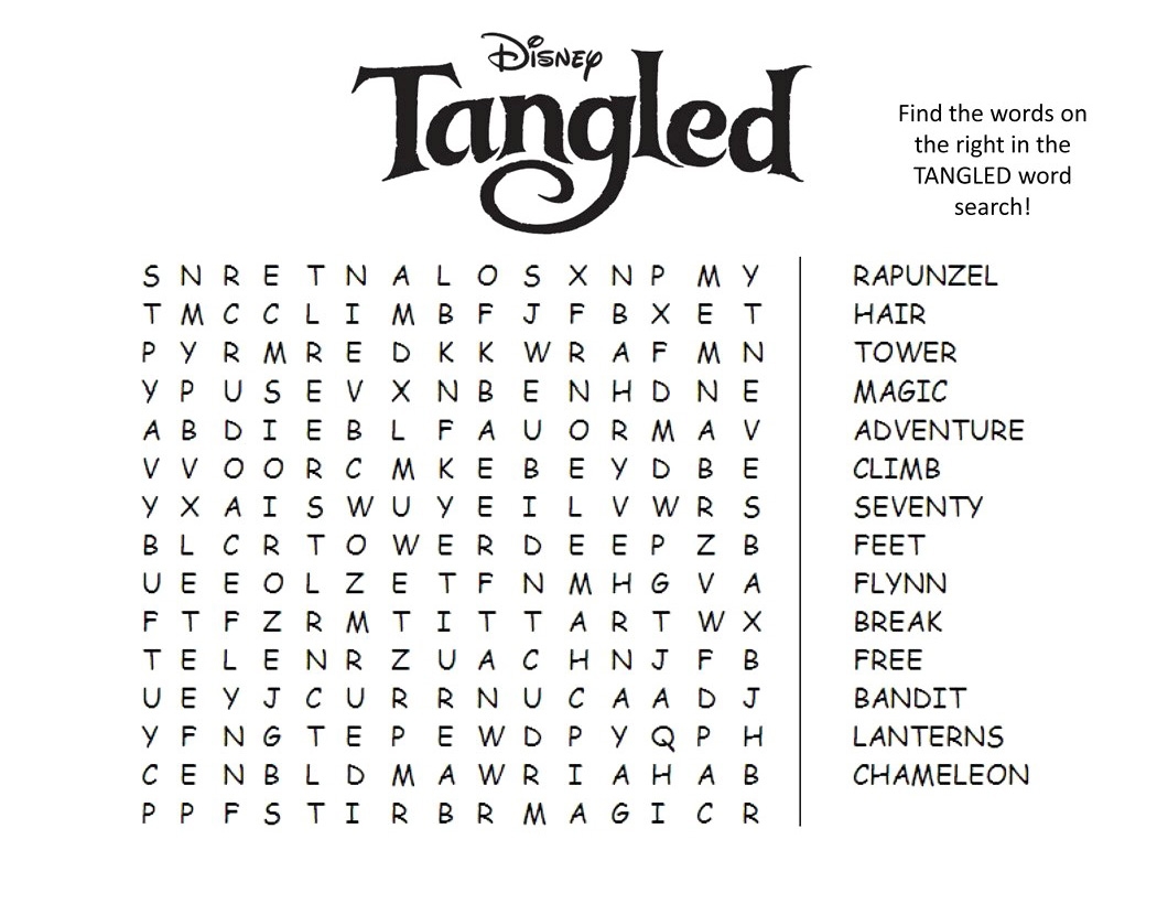 Free Disney Word Search Printable
