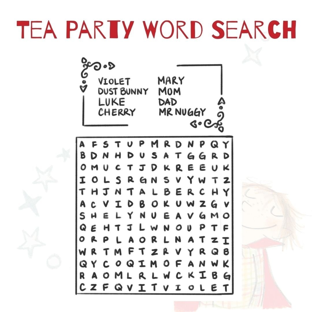 Free Printable Tea Party Word Search